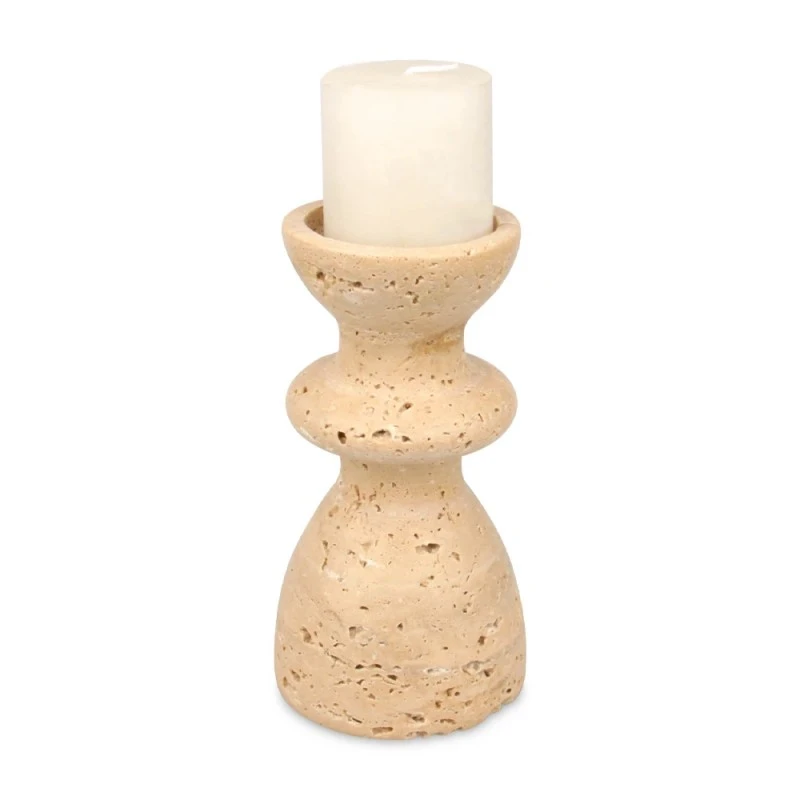 Candelabro de travertino beige