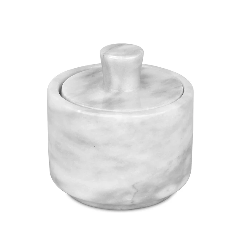 Salero de m&aacute;rmol gris blanco