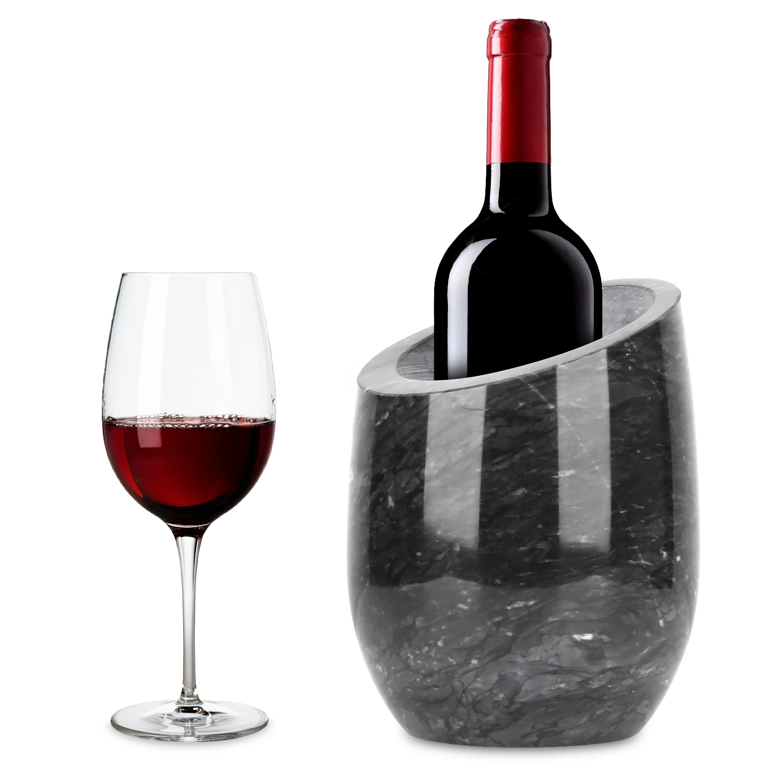 Enfriador de vino de m&aacute;rmol gris oscuro