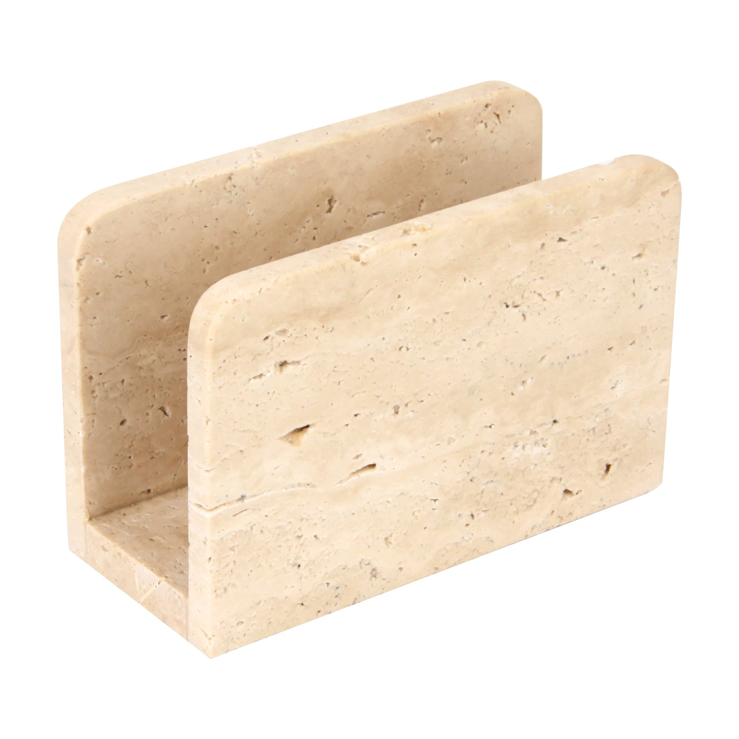 Servilletero de m&aacute;rmol travertino beige