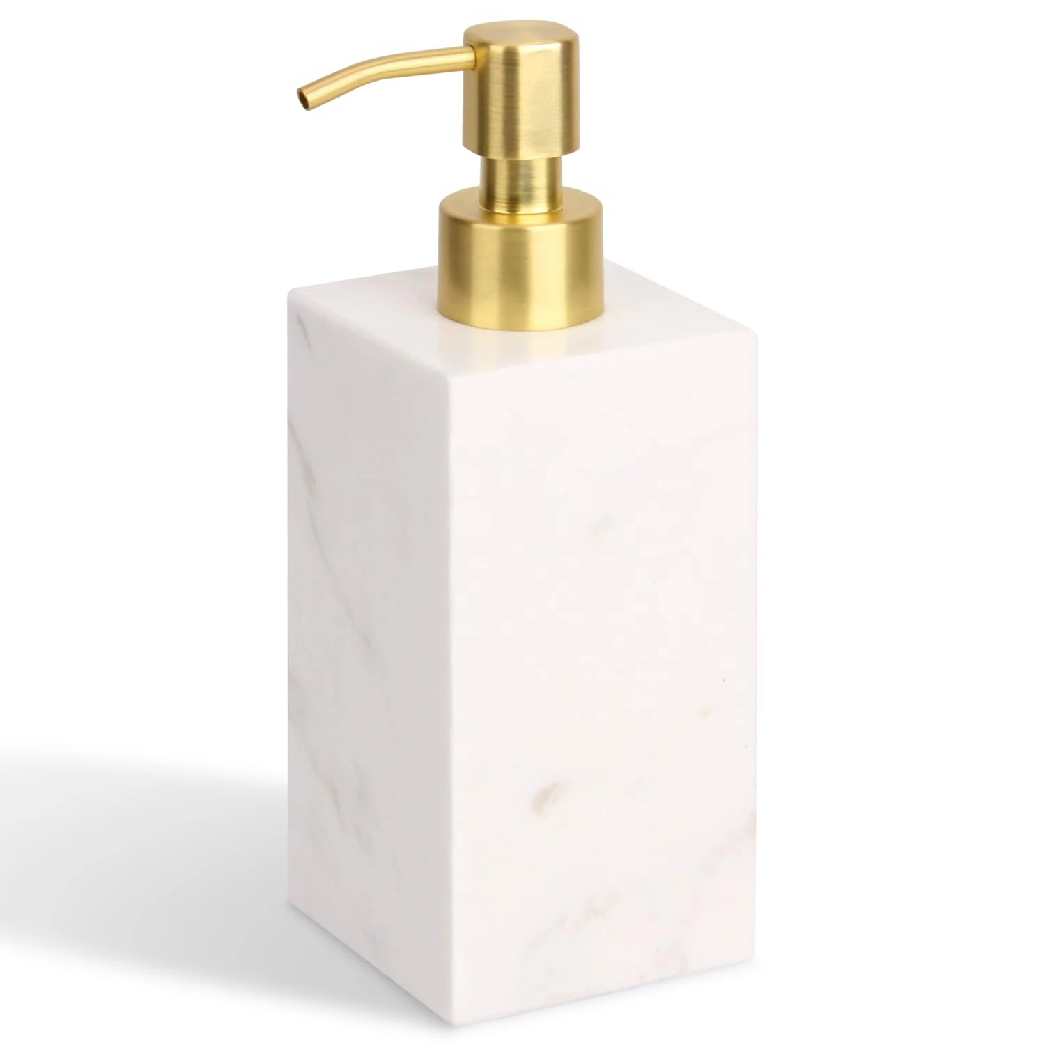 Dispensador de jab&oacute;n de m&aacute;rmol Jazz White Square