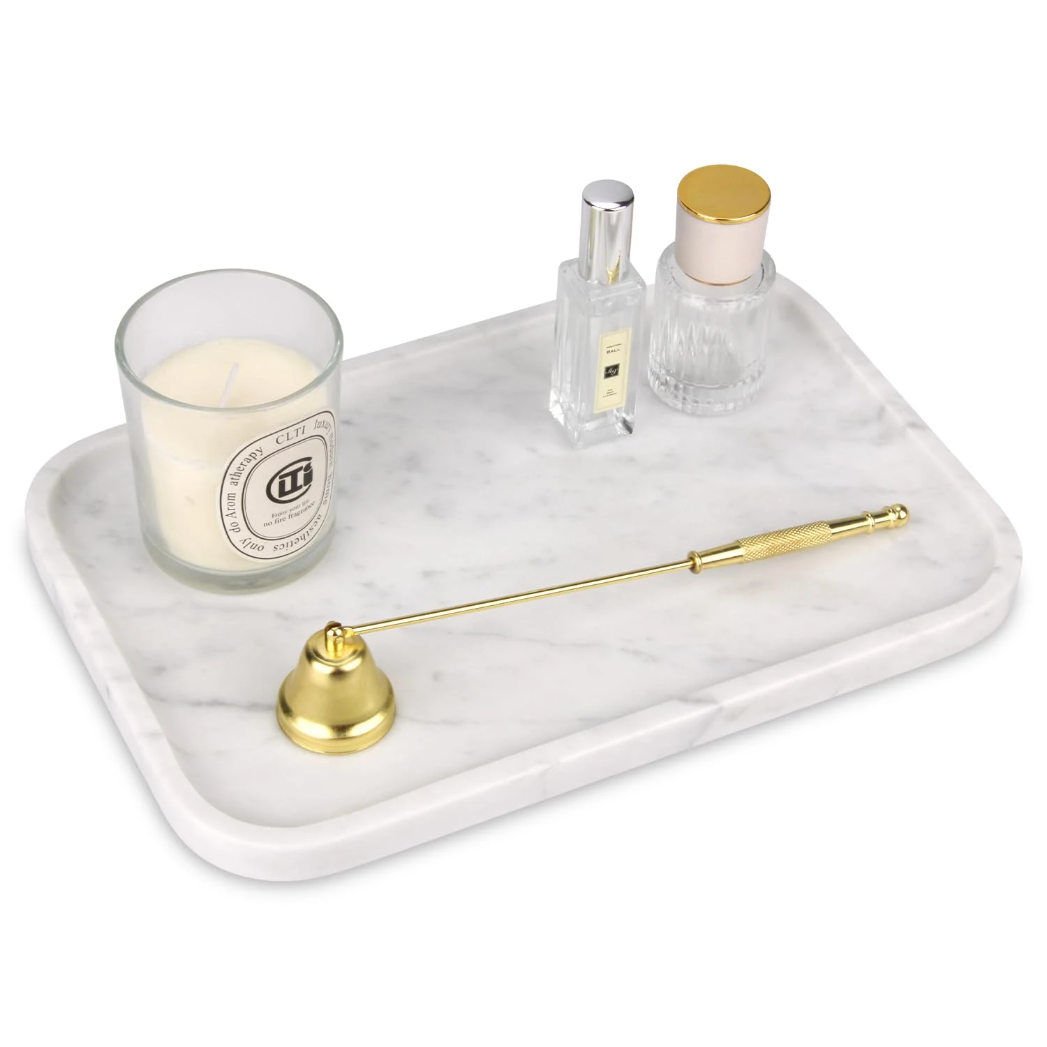 Bandeja rectangular de m&aacute;rmol de Carrara