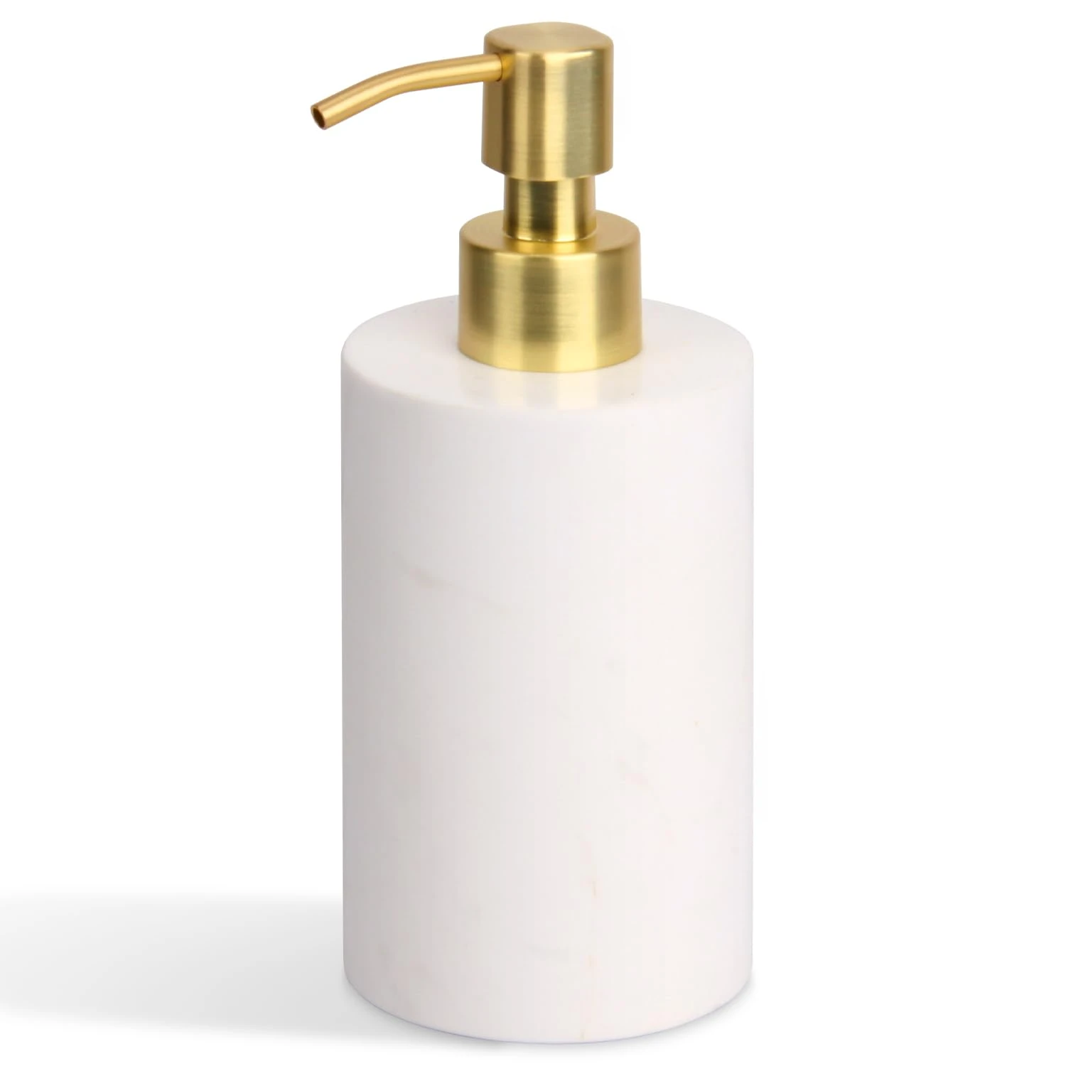 Dispensador de jab&oacute;n redondo de m&aacute;rmol blanco Jazz