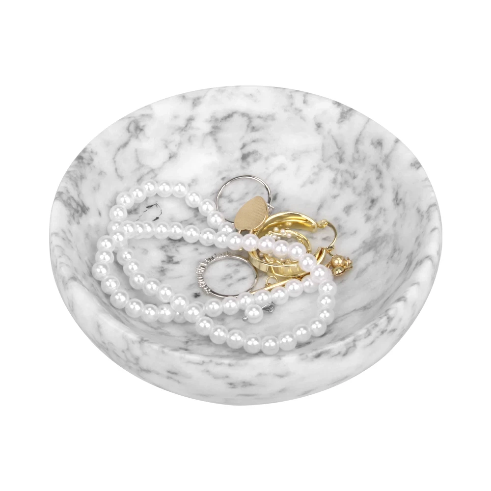 Cuenco para joyer&iacute;a de m&aacute;rmol gris blanco