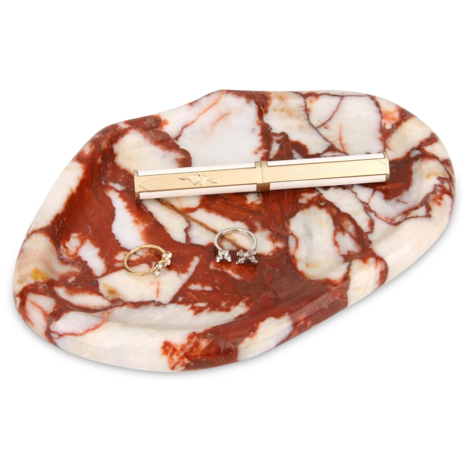 Bandeja de lujo de m&aacute;rmol rojo irregular Bulgari