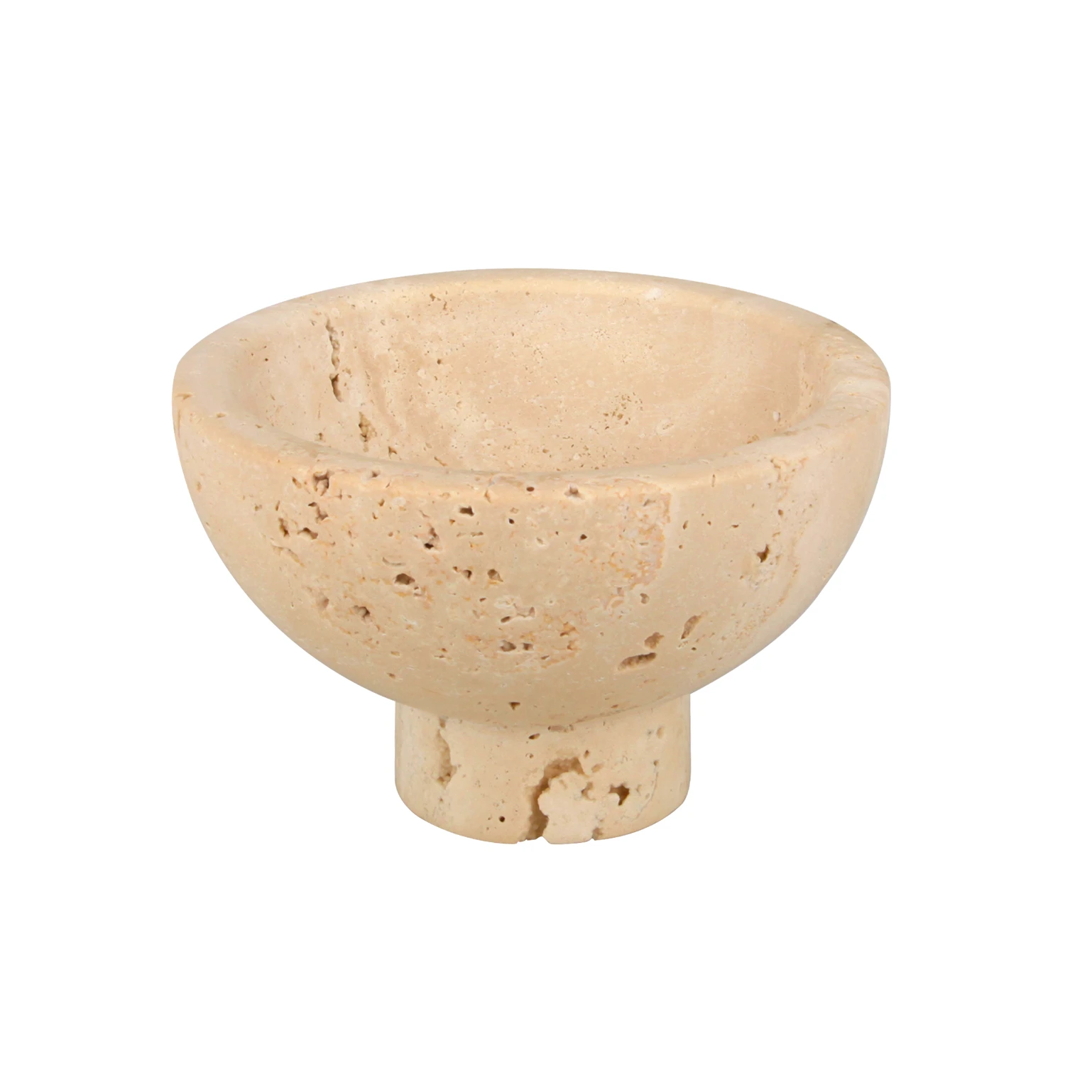 Cuenco decorativo para el hogar de m&aacute;rmol travertino beige