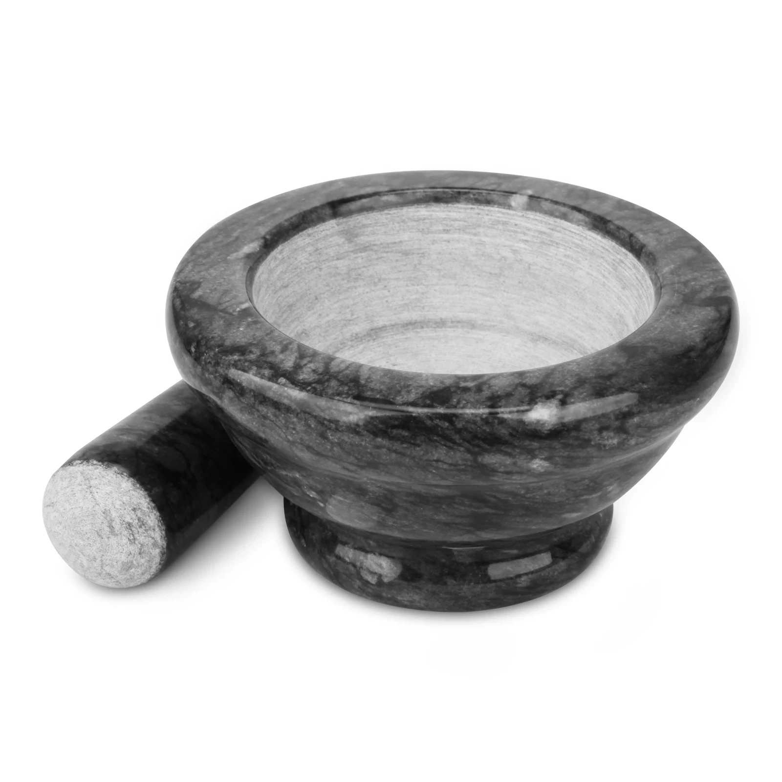 Mortero de m&aacute;rmol gris negro D15x8cm H