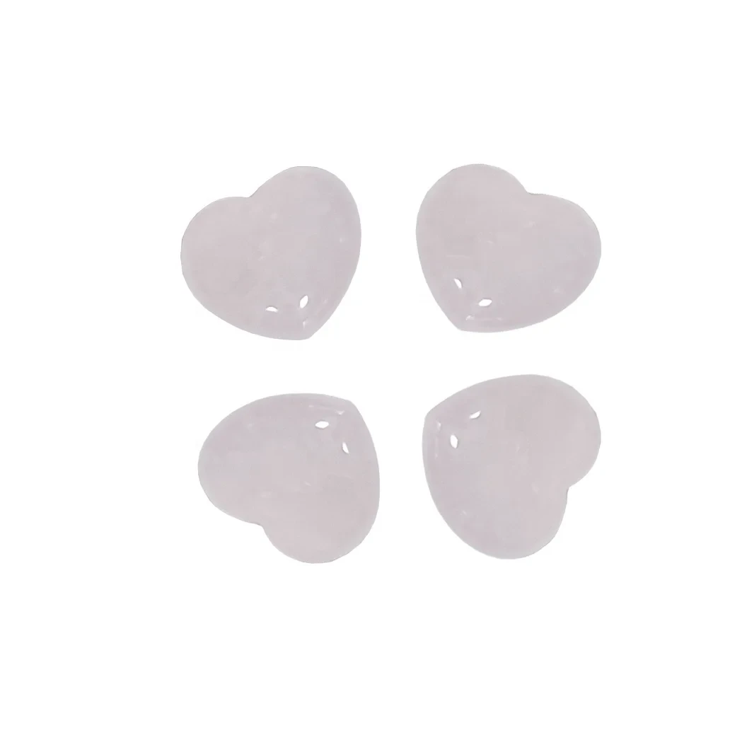 DIY Nuevo cristal de cuarzo rosa natural Piedra natural en forma de coraz&oacute;n Pendiente de piedra en f