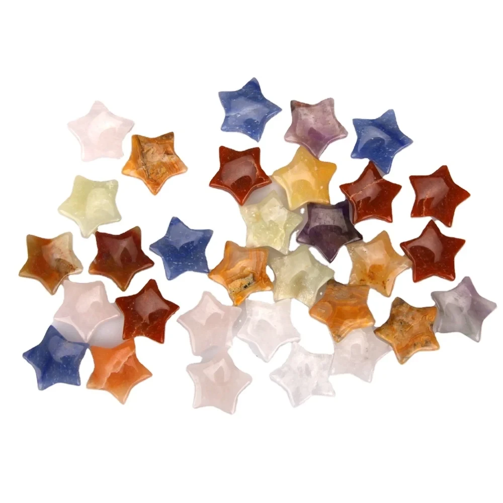 Dijes de piedras preciosas de estrellas talladas a mano para decoraci&oacute;n espiritual y del hogar, uso